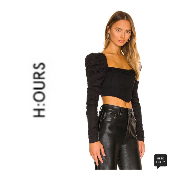 H:OURS NWOT Mona Top In Black Size XS - Picture 2 of 11